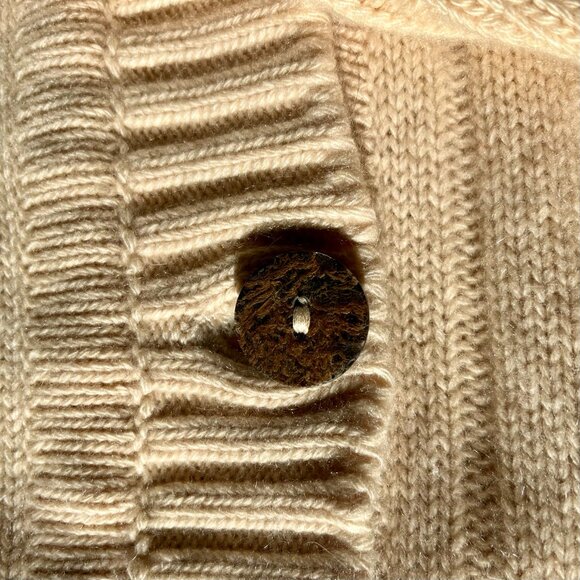 N.Peal 100% Cashmere Beige Cardigan Sweater - Picture 7 of 9